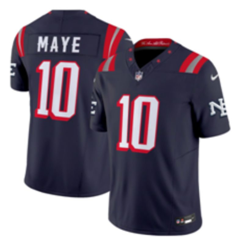 Men 2025 New England Patriots #10 Maye blue 3th generation  Nike Limited NFL Jersey style 01->->
